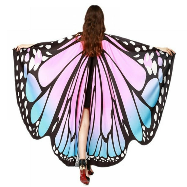 Butterfly Wings Costumes for Women,Butterfly Wings Shawl Halloween Costume Festival Rave Ladies Dress 